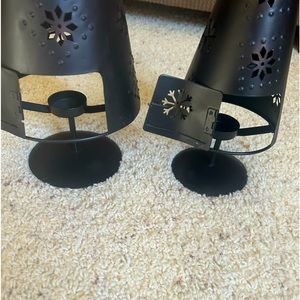 Metal trees. With tea light holder in back